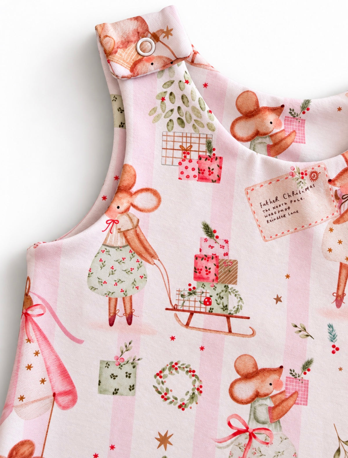 Merry Little Mice Romper - Blush