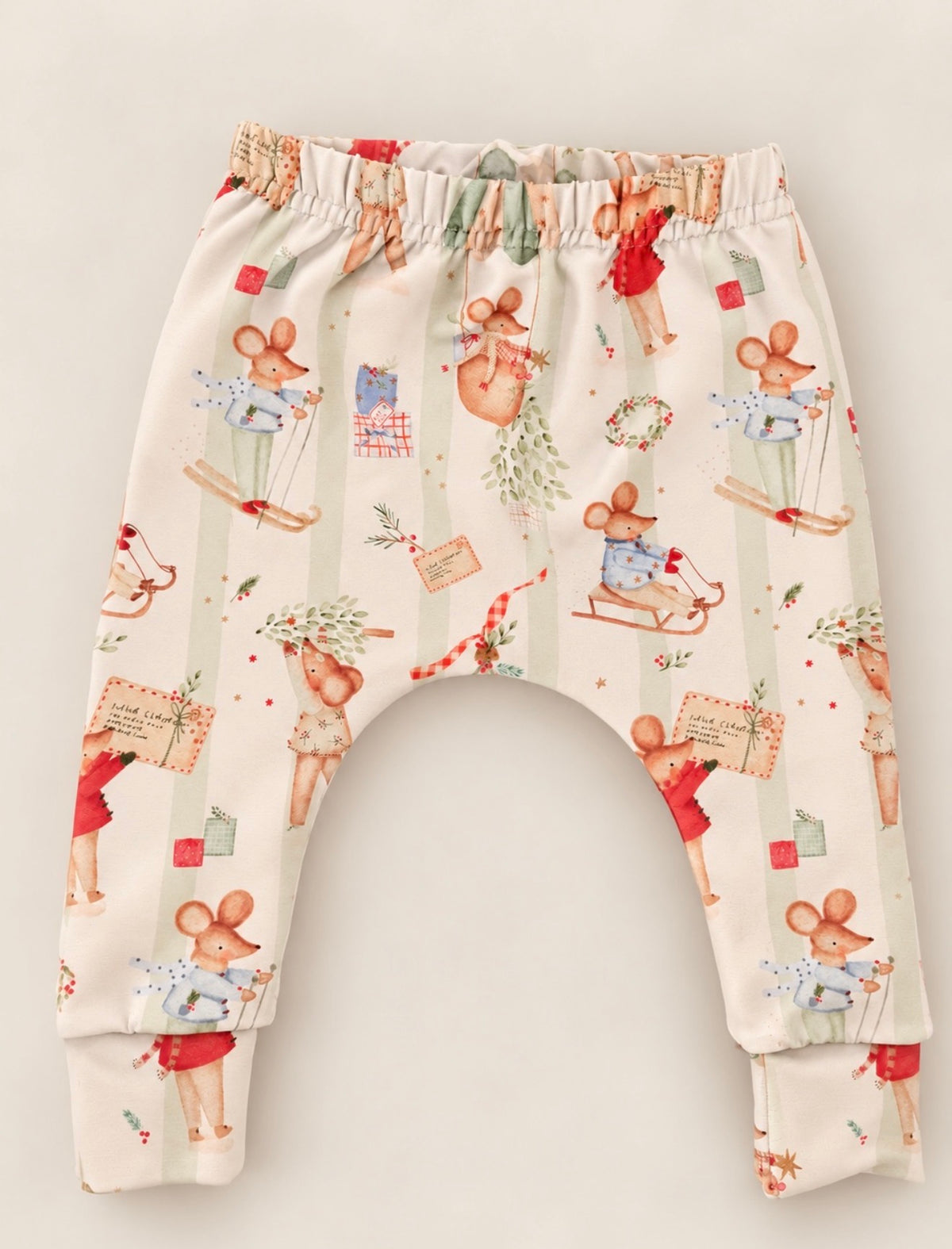 Merry Little Mice Leggings - Sage