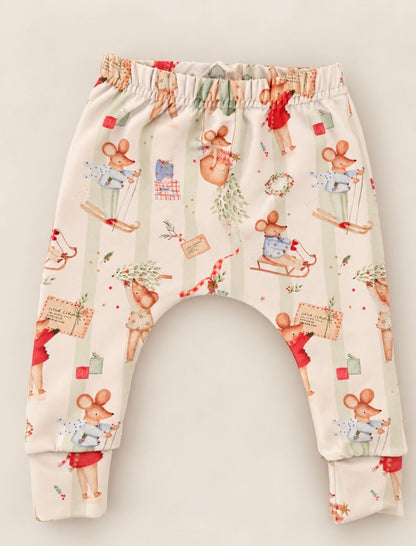 Merry Little Mice Leggings - Sage