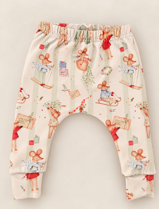 Merry Little Mice Leggings - Sage