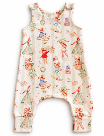 Merry Little Mice Romper - Sage